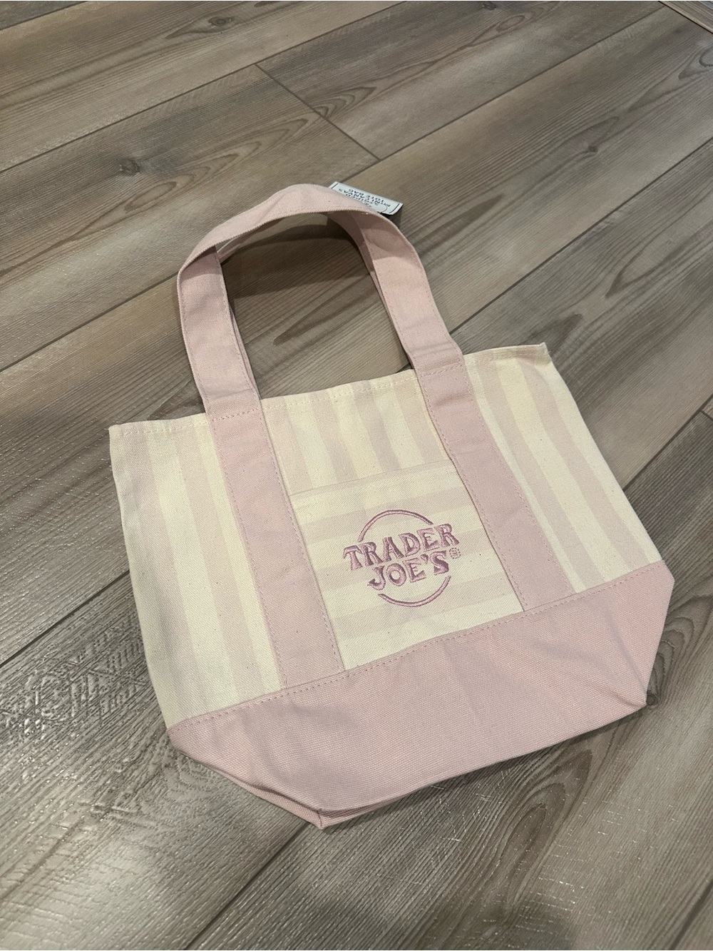 Trader Joe’s Pastel Striped Canvas Tote Bag - Pink
